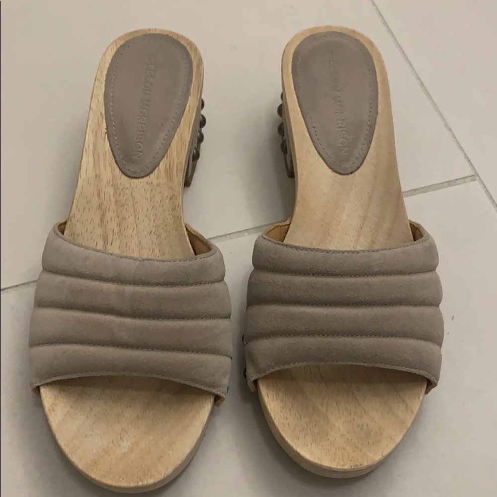 Sigerson Morrison wooden mules.